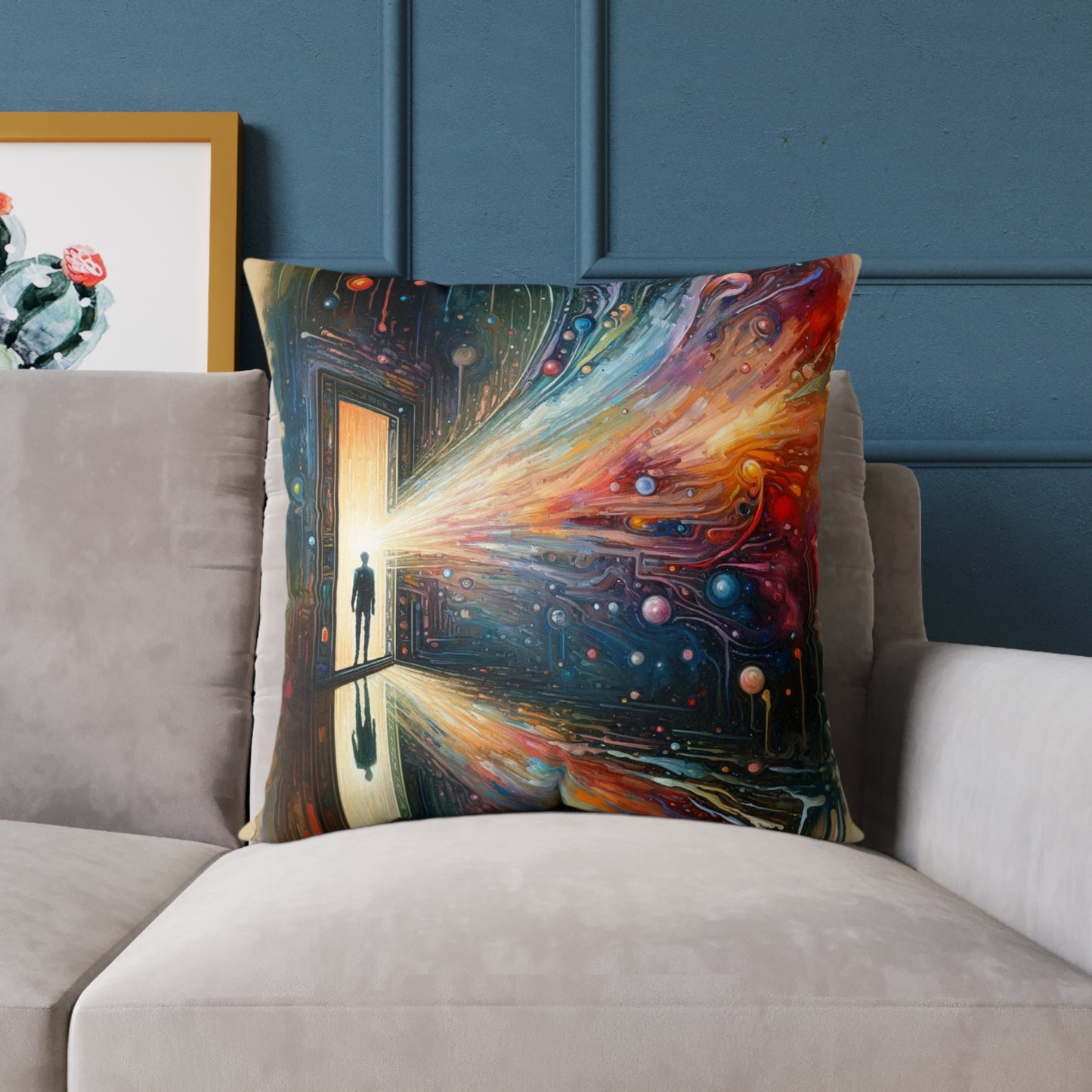 Mirror Wholeness Tachism Spun Polyester Pillow