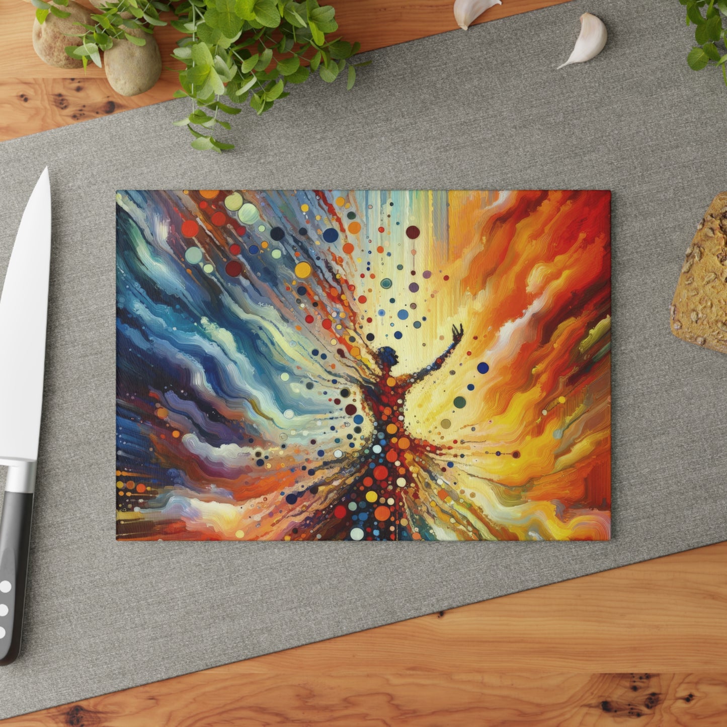 Vibrant Growth Symphony Glass Cutting Board