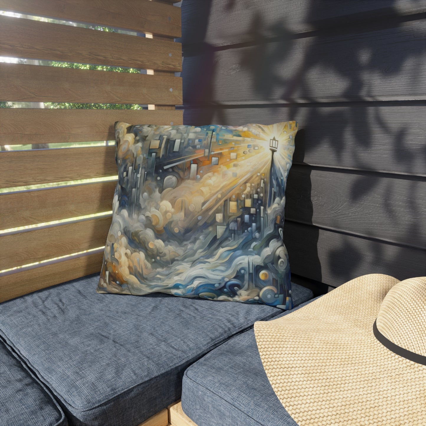 Adrift Beacon Tachism Outdoor Pillows