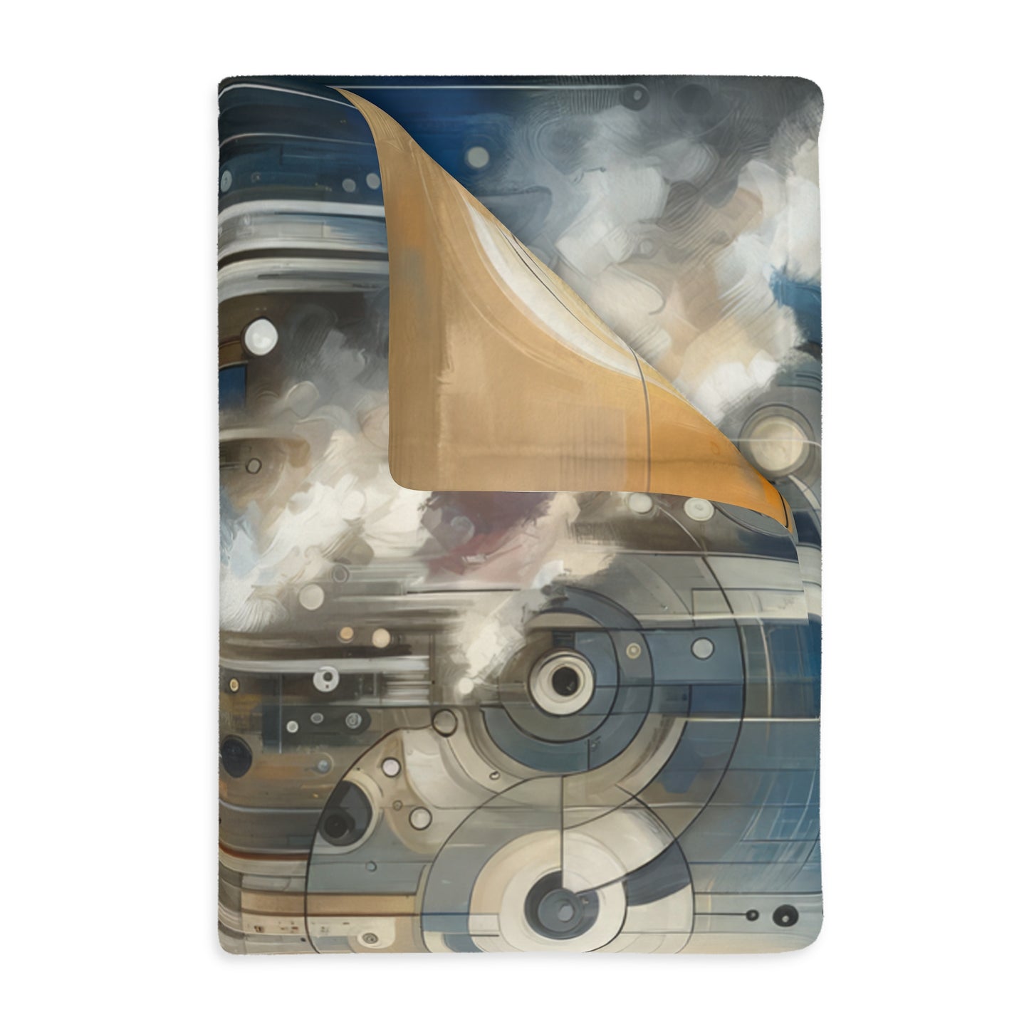 Abstract Mechanical Harmony Velveteen Microfiber Blanket (Two-sided print)
