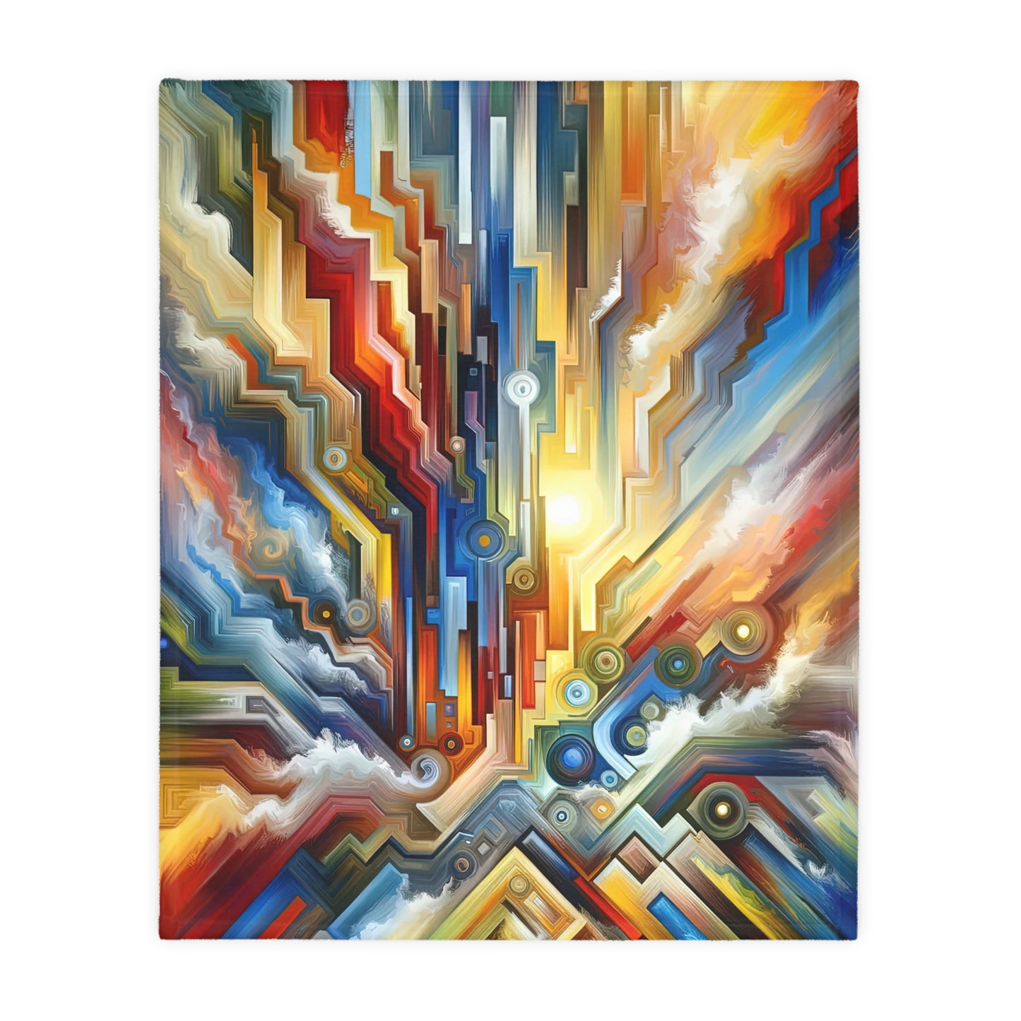 Unity Abstract Vibrancy Velveteen Microfiber Blanket (Two-sided print)