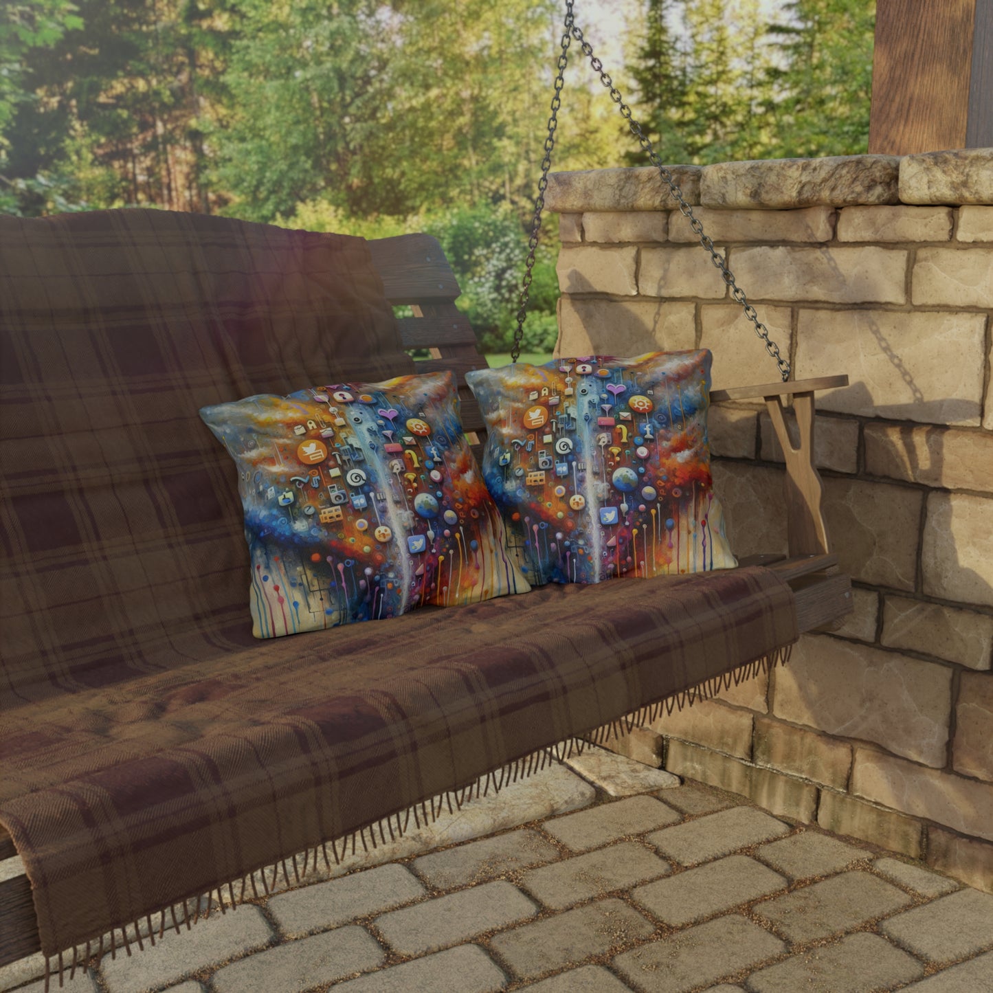 Digital Essence Revelation Outdoor Pillows