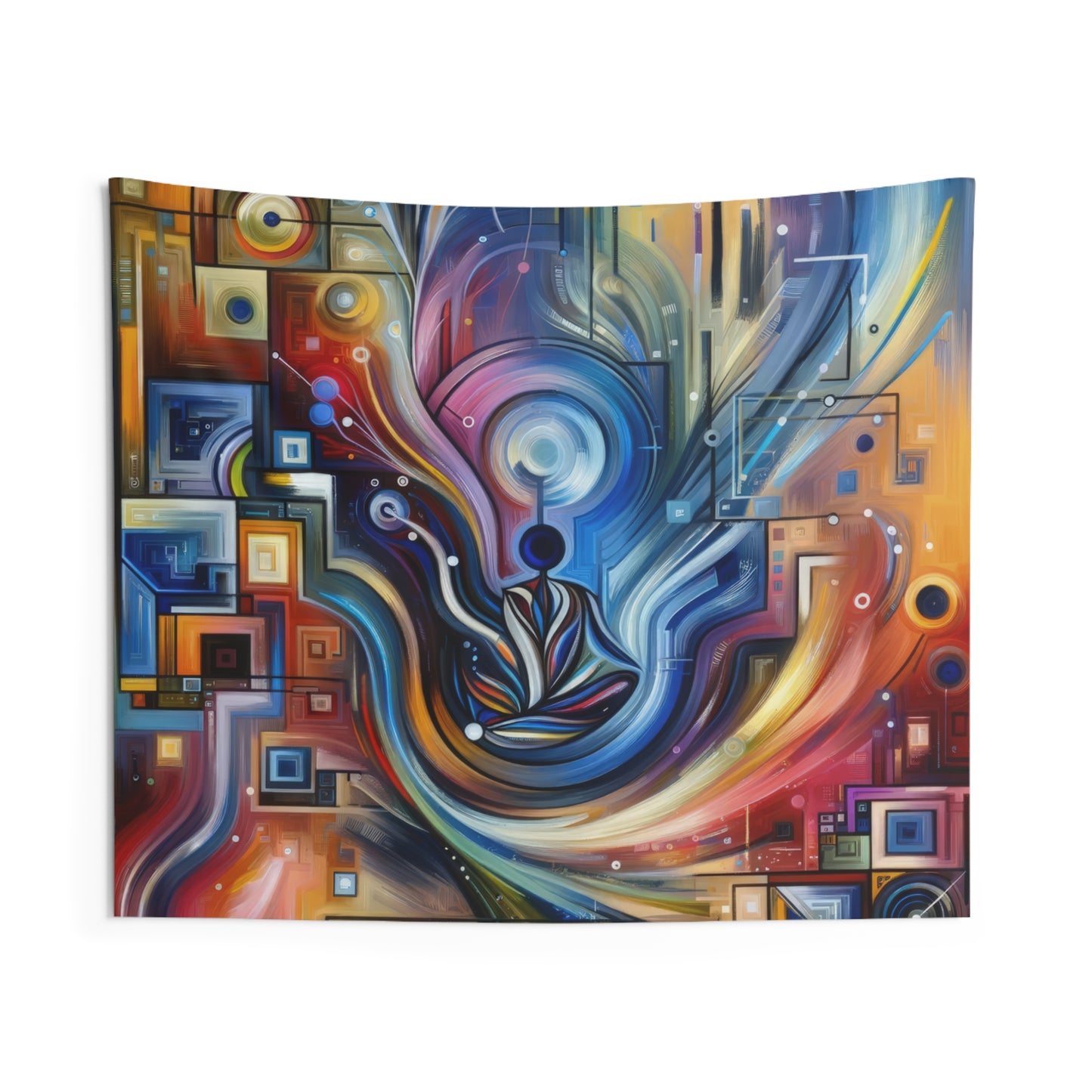 Digital Mindfulness Abstract Indoor Wall Tapestries