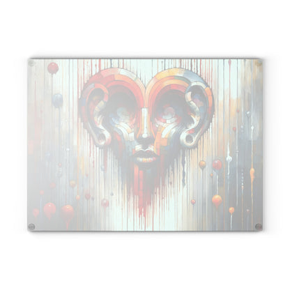 Ears Heart Expression Glass Cutting Board