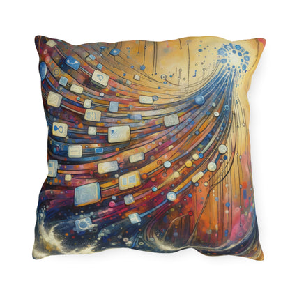 Digital Tapestry Weaving Outdoor Pillows