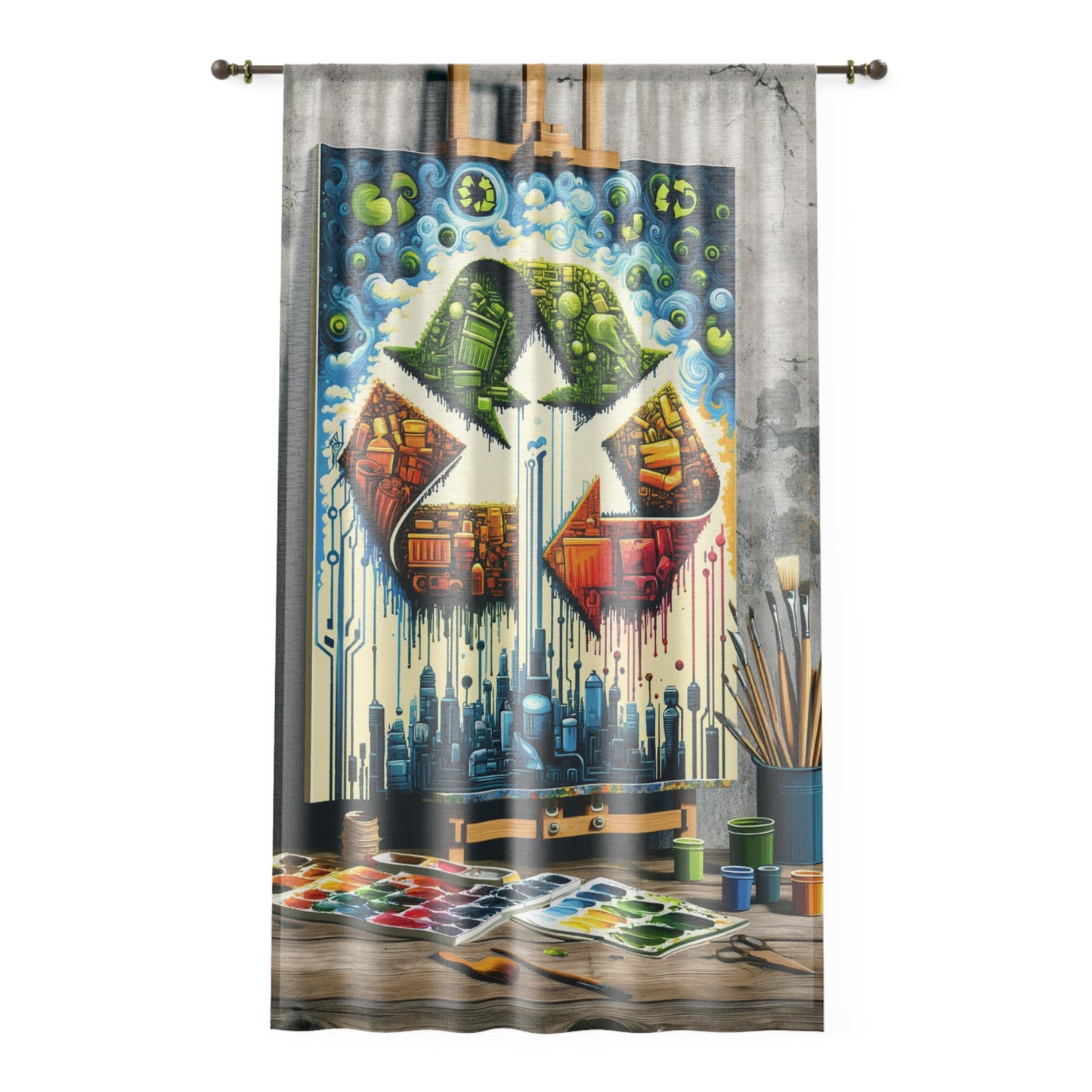 Upcycling Lifecycle Artistry Window Curtain