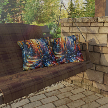 Symphonic Glass Resonance Outdoor Pillows