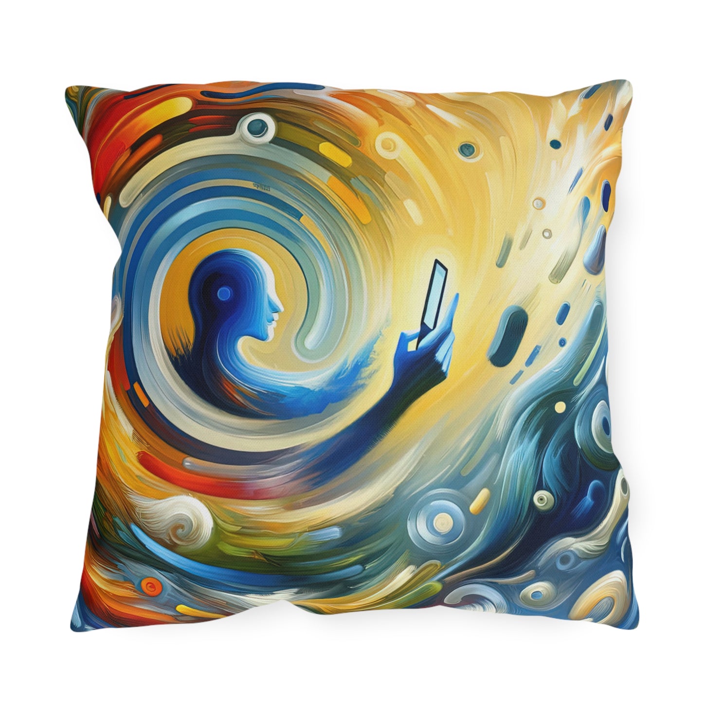 Swipe Connection Tachism Outdoor Pillows