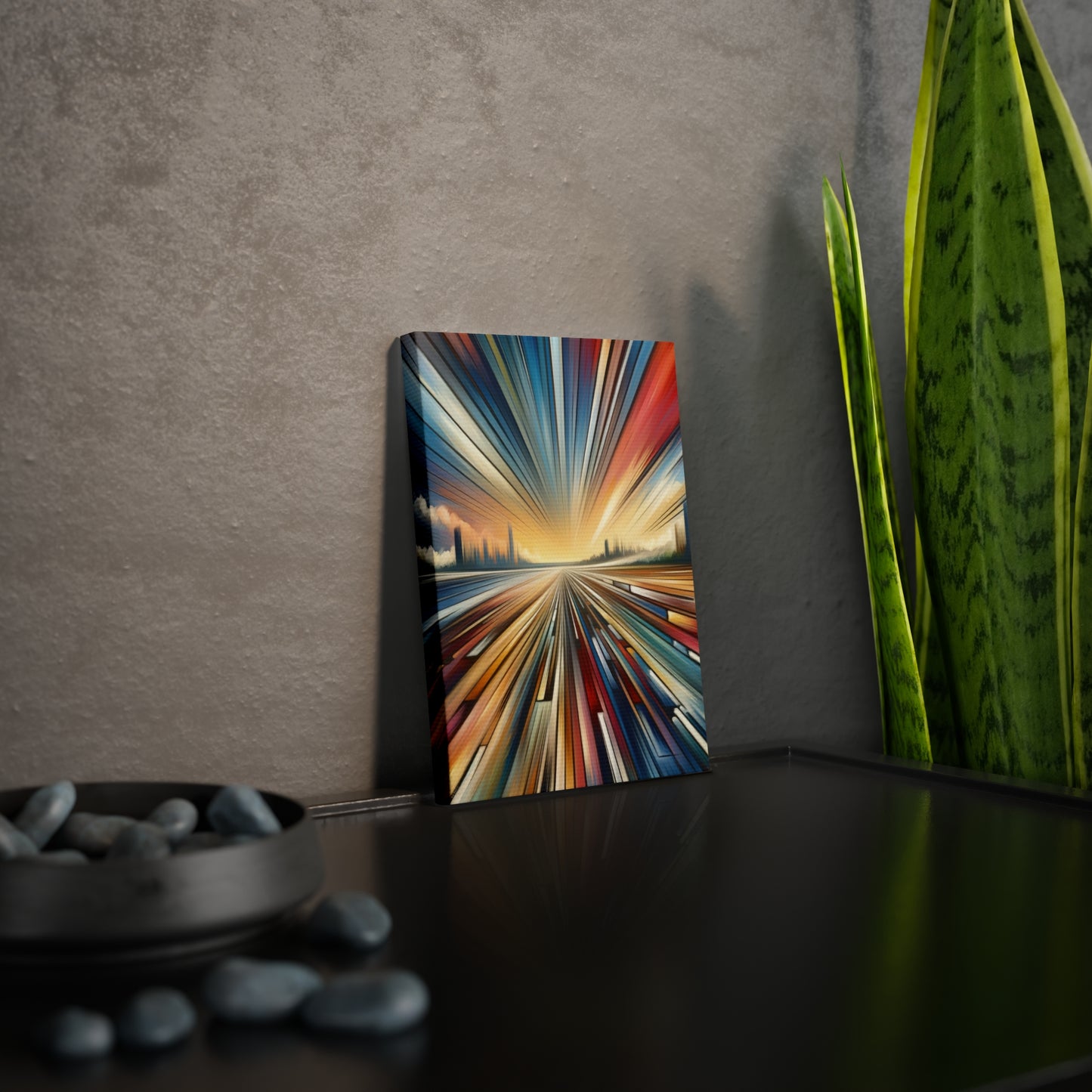 Strategic Horizon Tachism Canvas Photo Tile