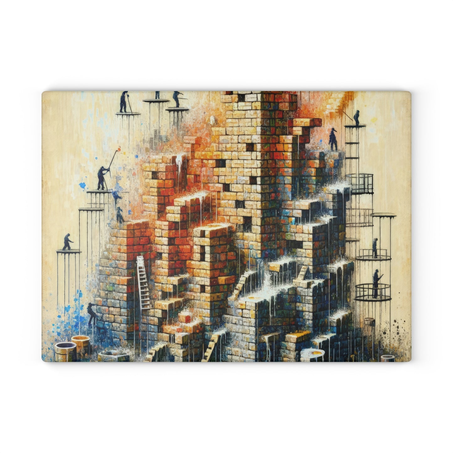 Actions Constructing Society Glass Cutting Board