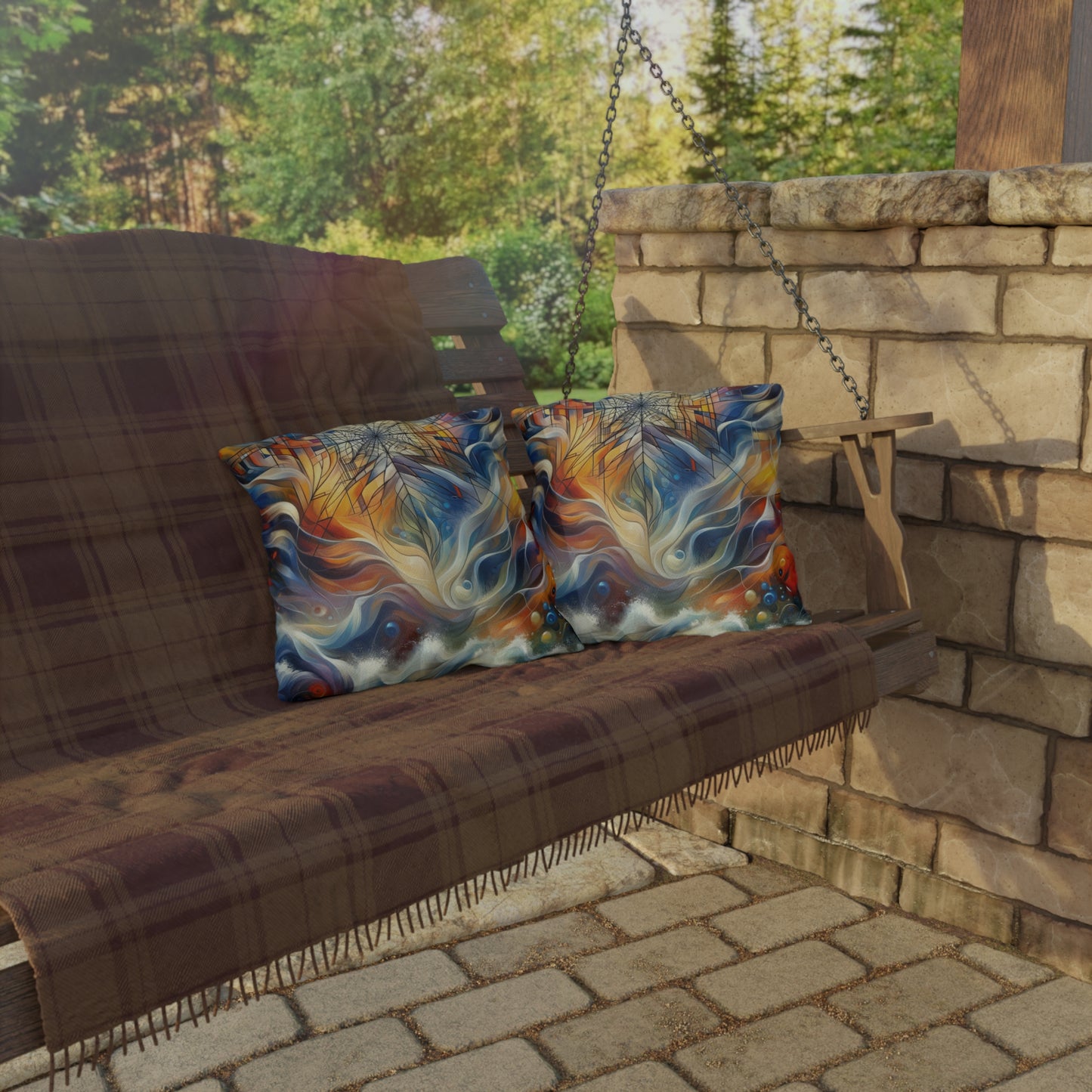 Weaving Renewal Web Outdoor Pillows