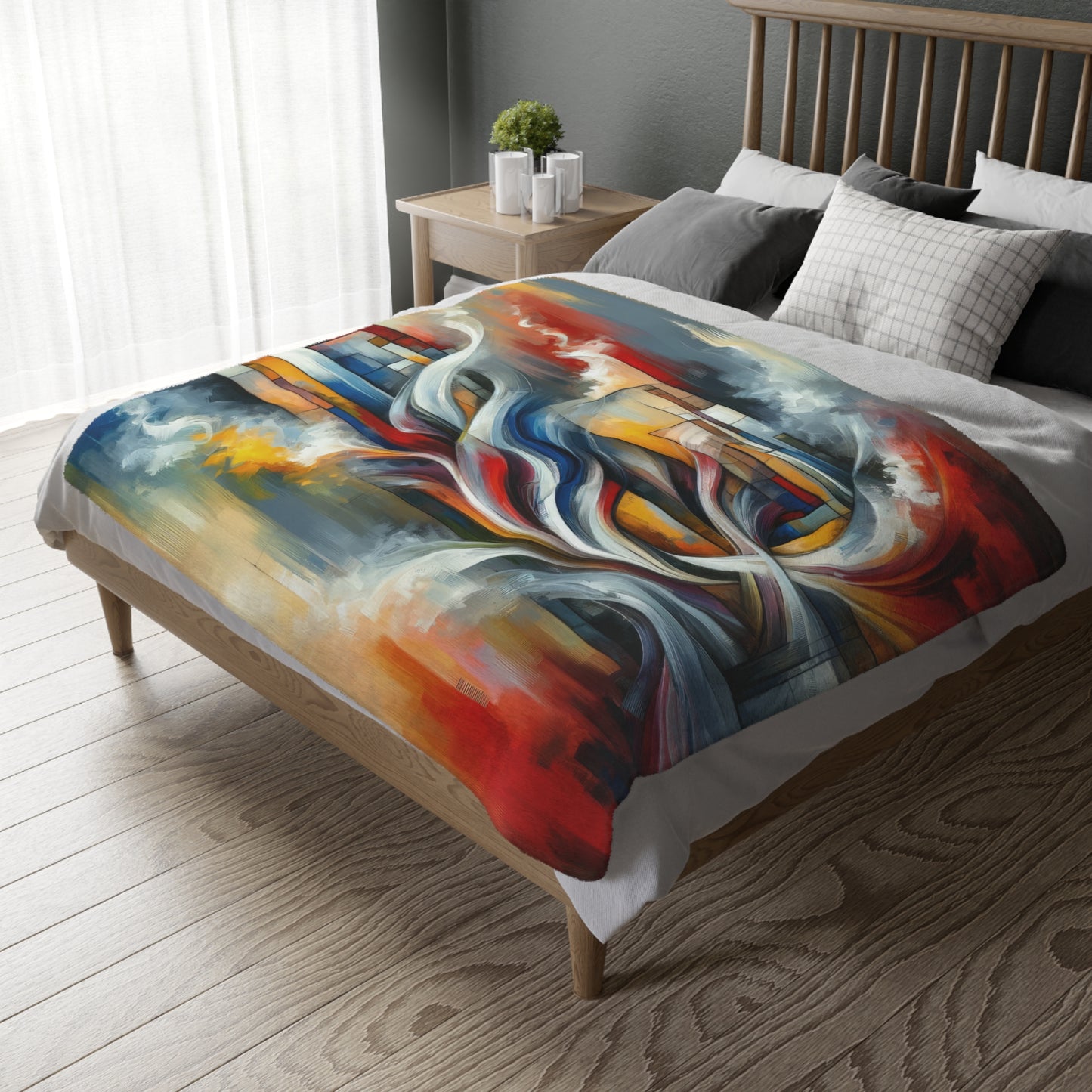 Transcending Abstract Limitations Velveteen Microfiber Blanket (Two-sided print)