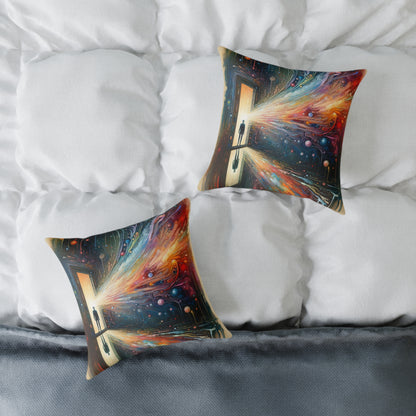 Mirror Wholeness Tachism Spun Polyester Pillow