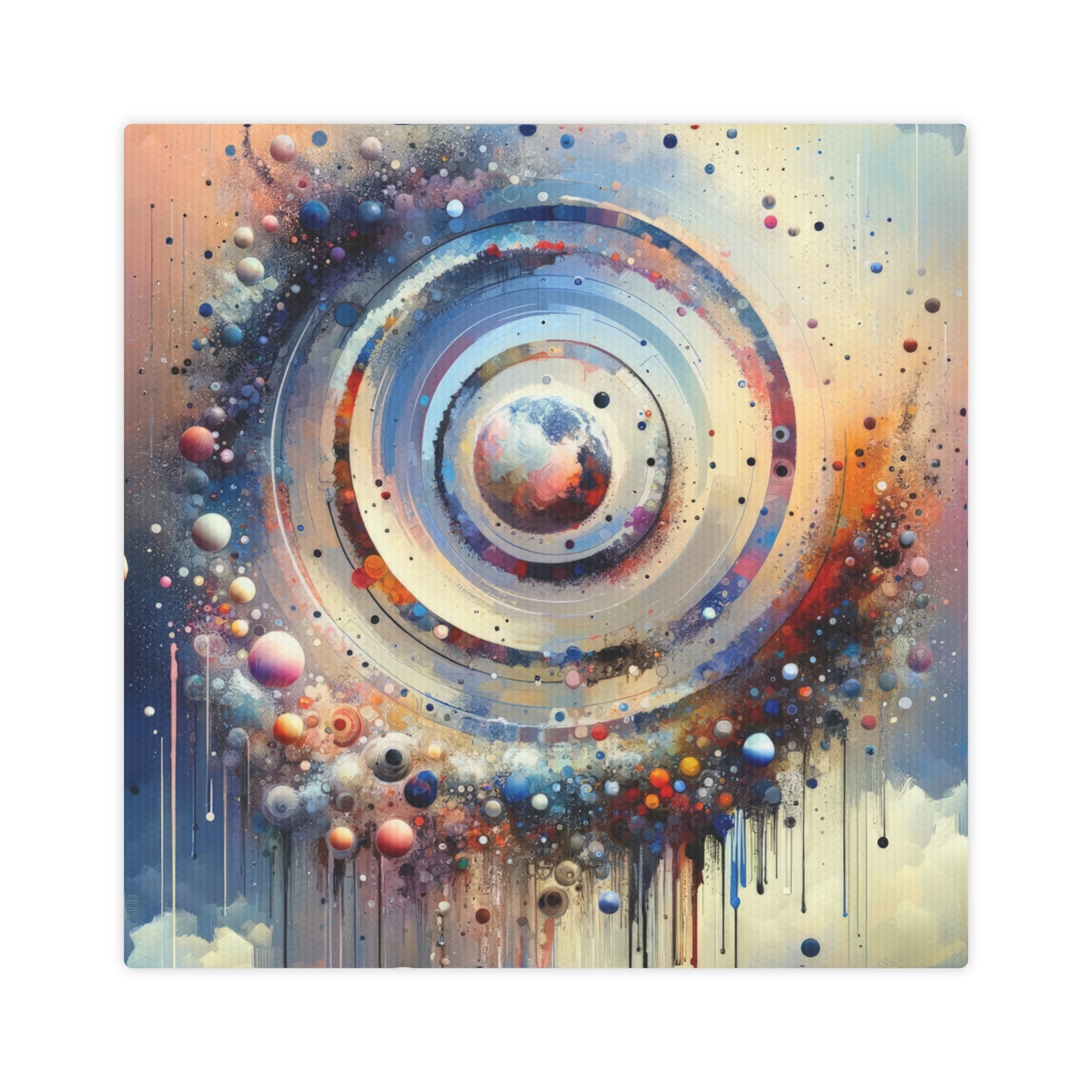 Conscious Rings Tachism Canvas Photo Tile