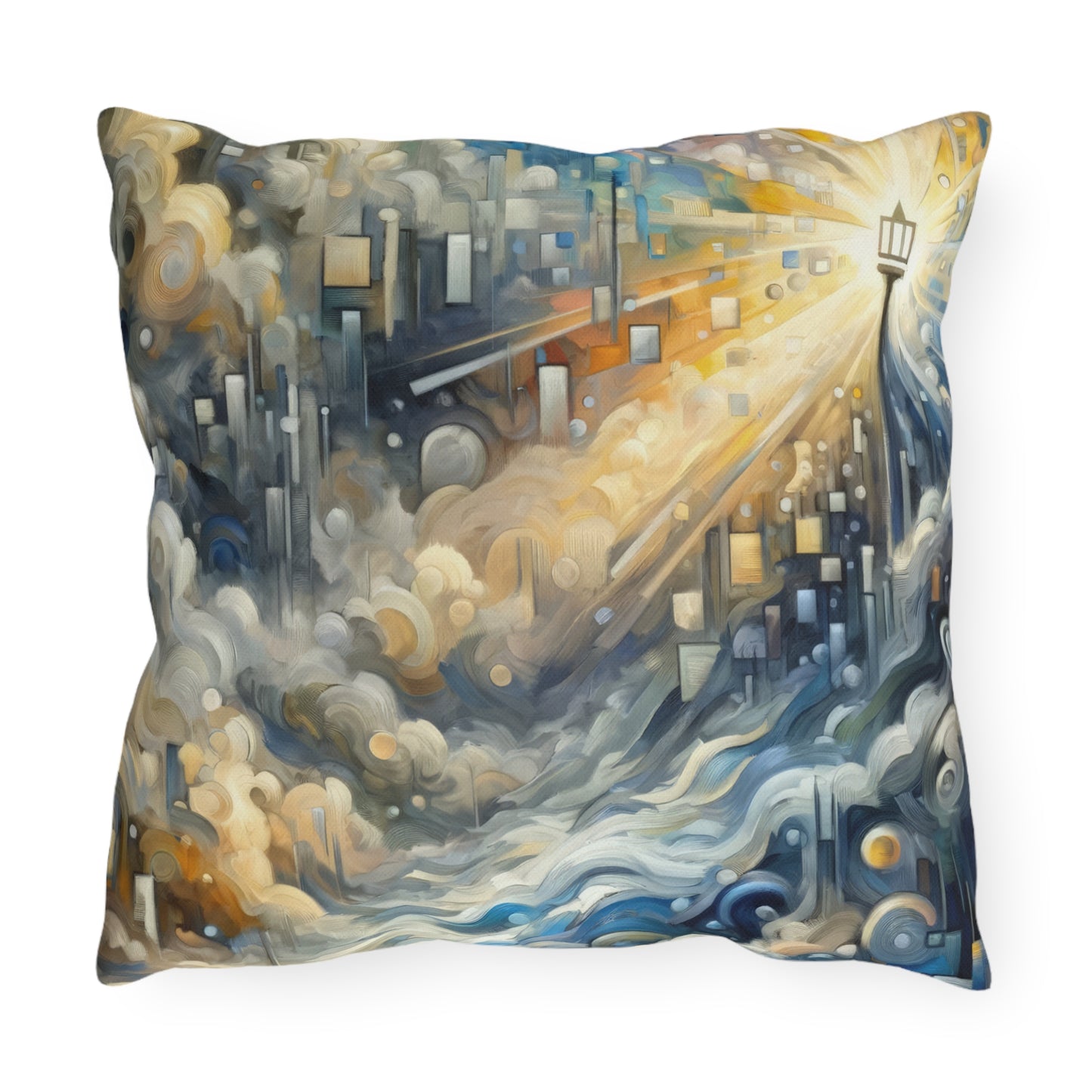 Adrift Beacon Tachism Outdoor Pillows