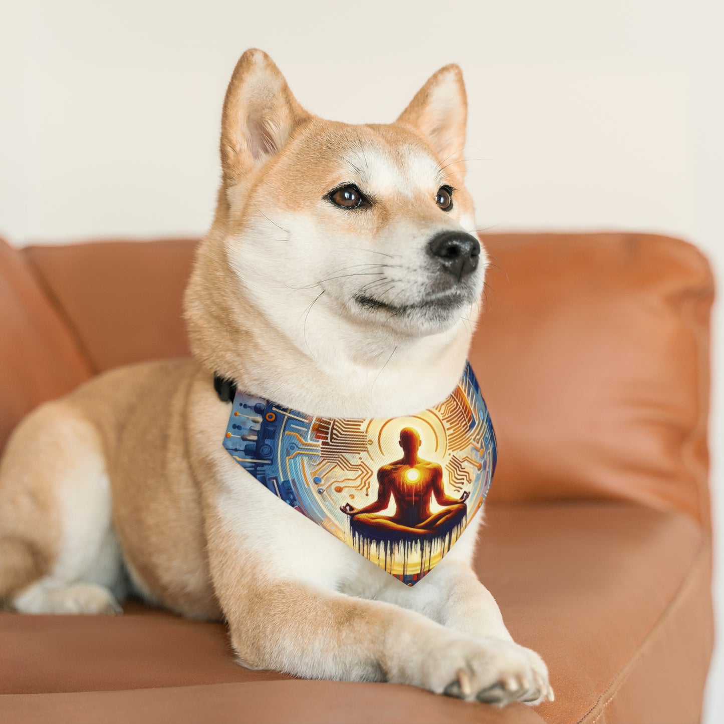 Meditative Technological Fusion Pet Bandana Collar