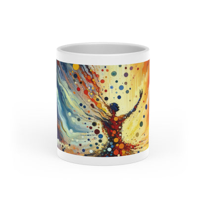 Vibrant Growth Symphony Heart-Shaped Mug