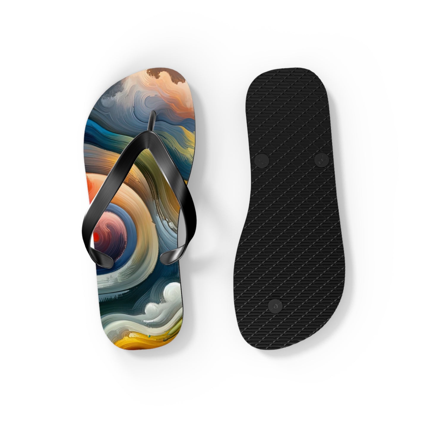 Empathetic Lifeline Abstract Flip Flops