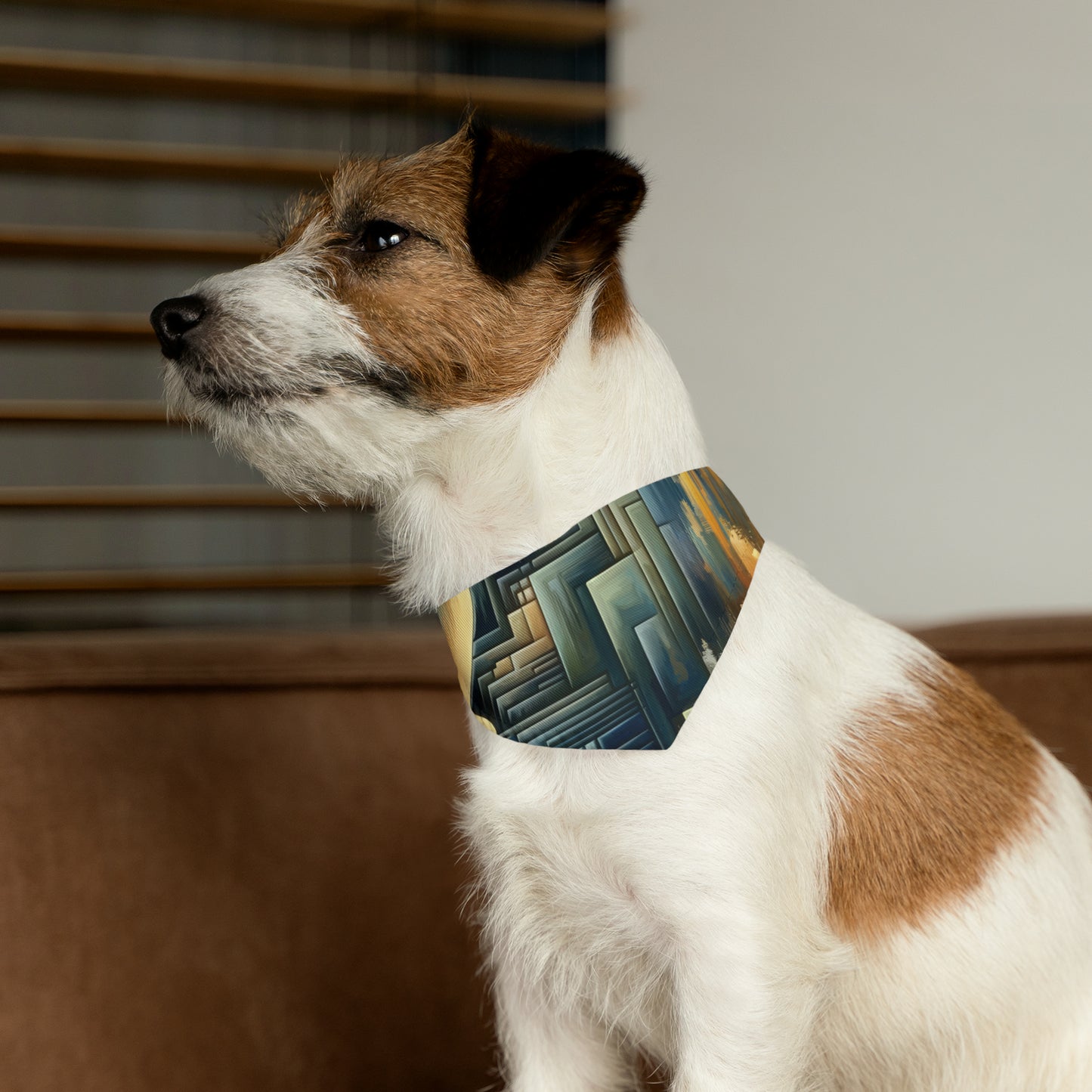 Abstract Geometric Boundaries Pet Bandana Collar