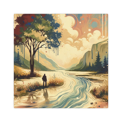 Serene Stream Sojourn Canvas Photo Tile