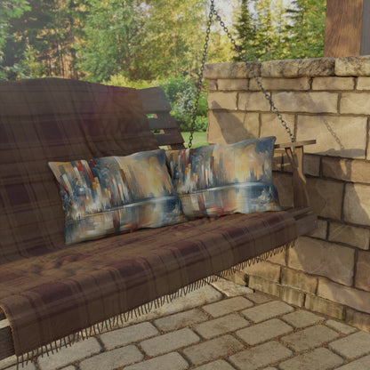 Abstract Buzzing Stillness Outdoor Pillows