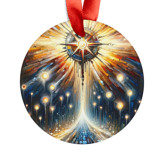 Wisdom Compass Journey Acrylic Ornament with Ribbon