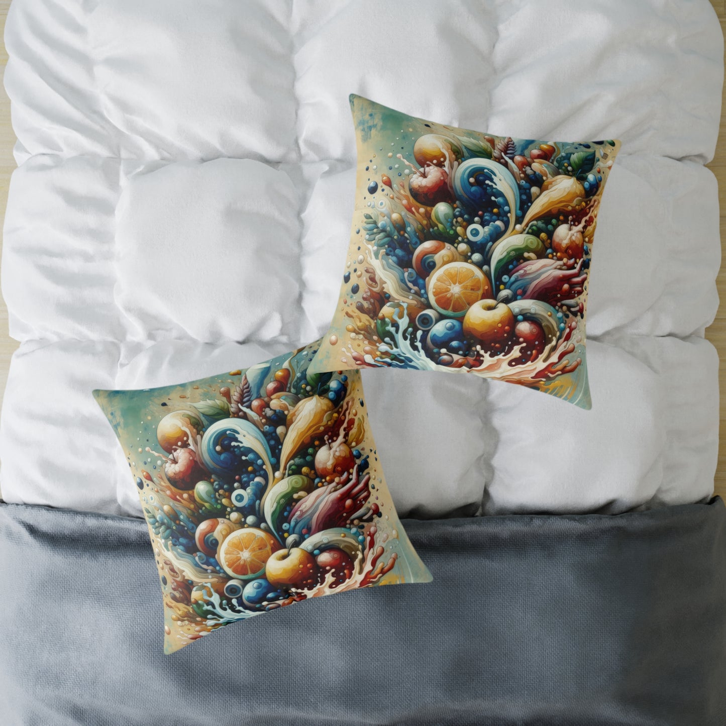 Nourishing Tachism Symphony Spun Polyester Pillow