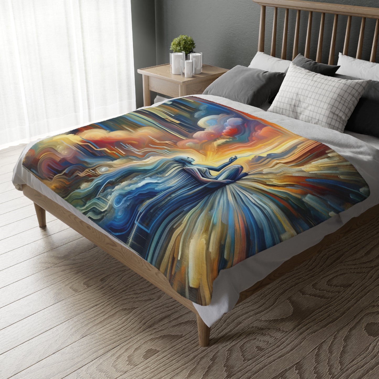 Eternal Digital Meditation Velveteen Microfiber Blanket (Two-sided print)