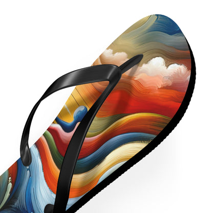 Empathetic Lifeline Abstract Flip Flops