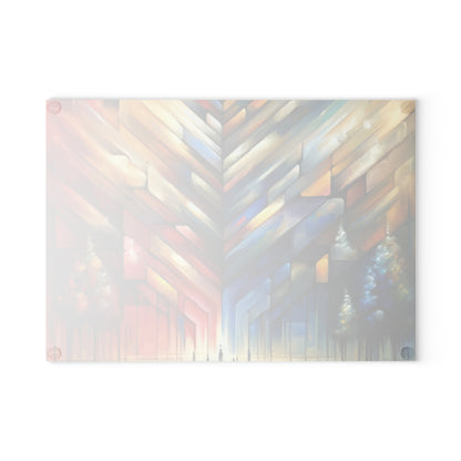 Anchored Tenets Abstraction Glass Cutting Board