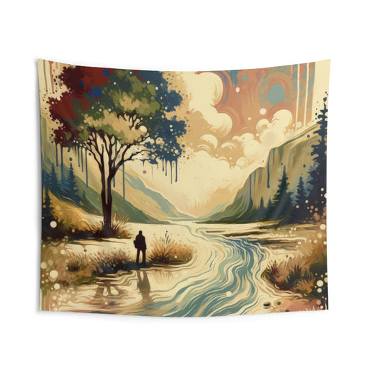 Serene Stream Sojourn Indoor Wall Tapestries