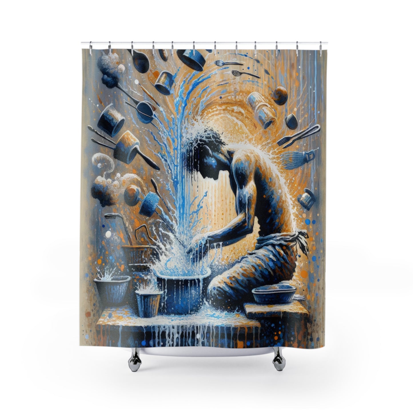 Meditative Kinetic Tachism Shower Curtains