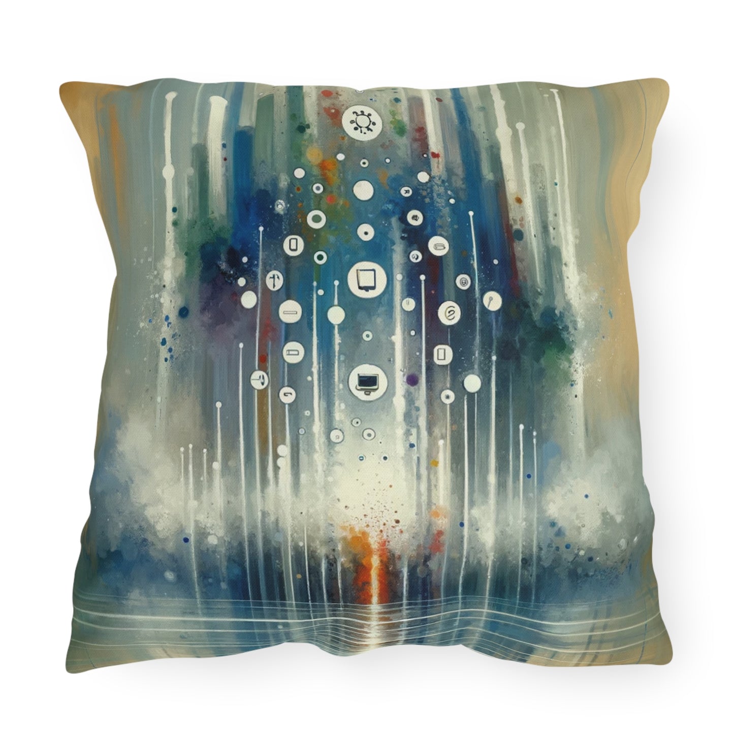 Tachism Digital Escape Outdoor Pillows