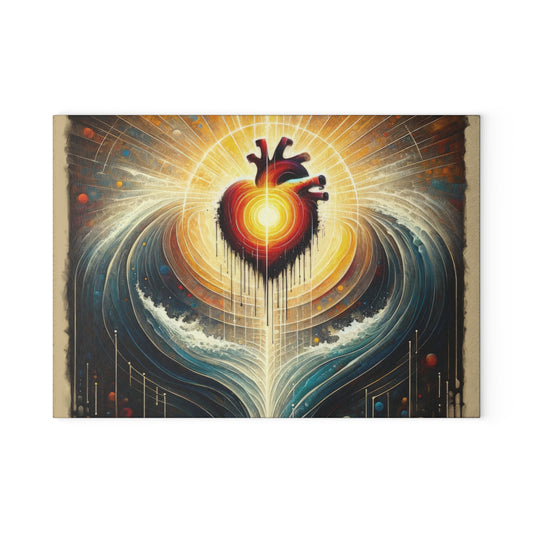 Awakened Heart Waves Glass Cutting Board