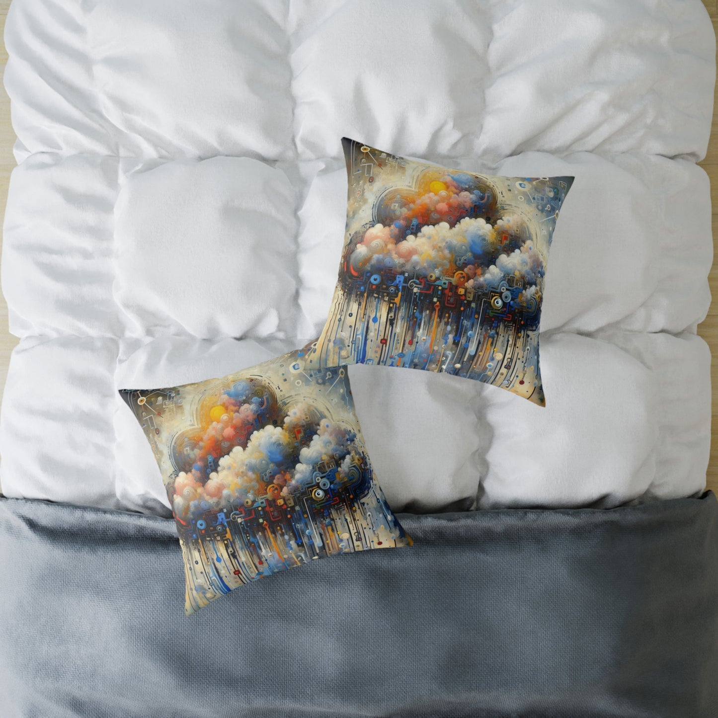 Cloud Community Crafting Spun Polyester Pillow