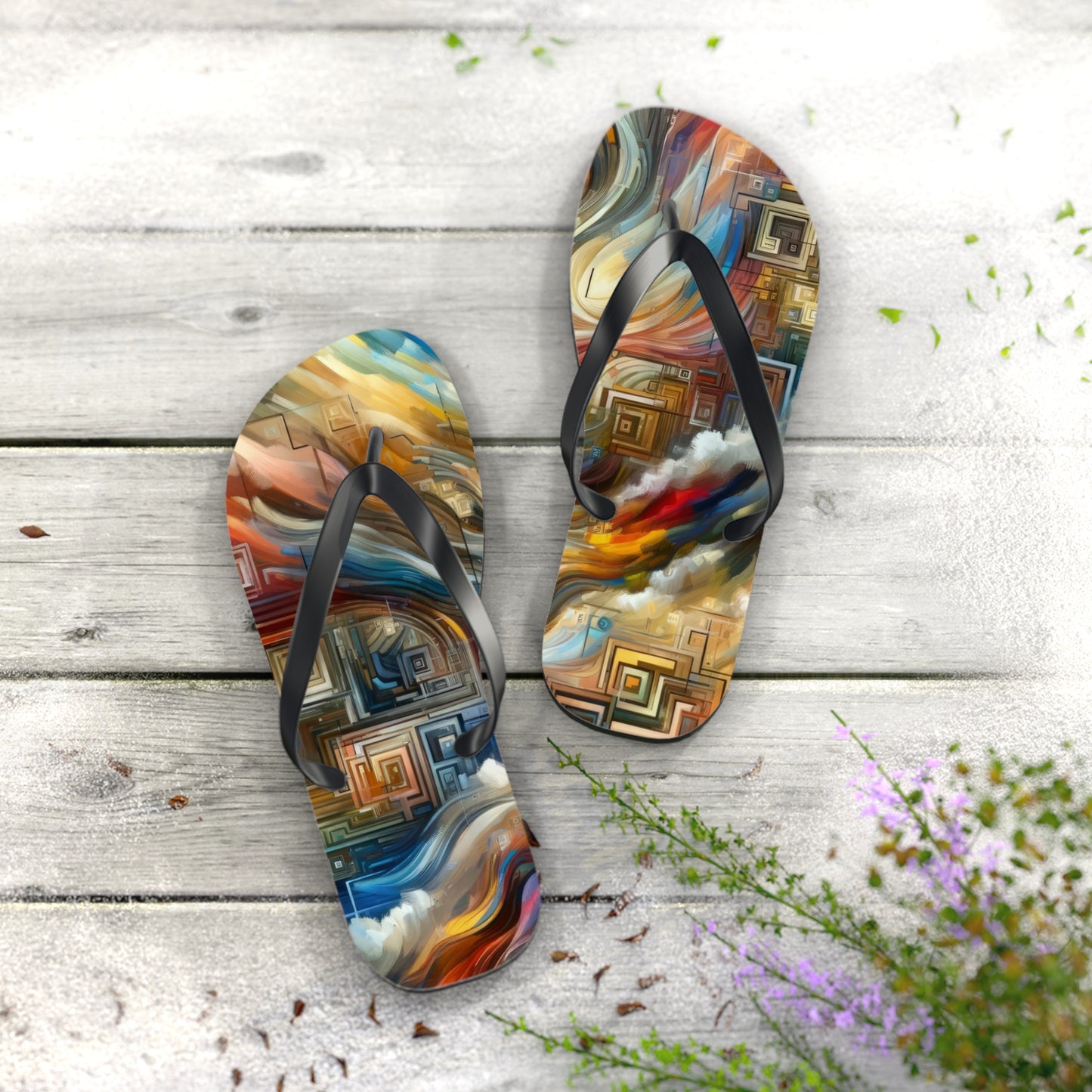 Woven Progress Tapestry Flip Flops