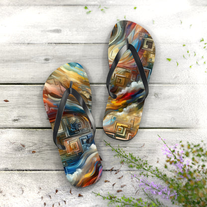 Woven Progress Tapestry Flip Flops