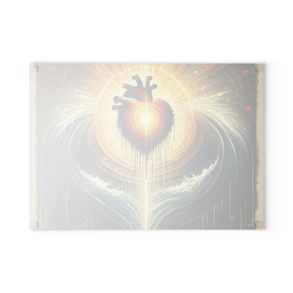 Awakened Heart Waves Glass Cutting Board