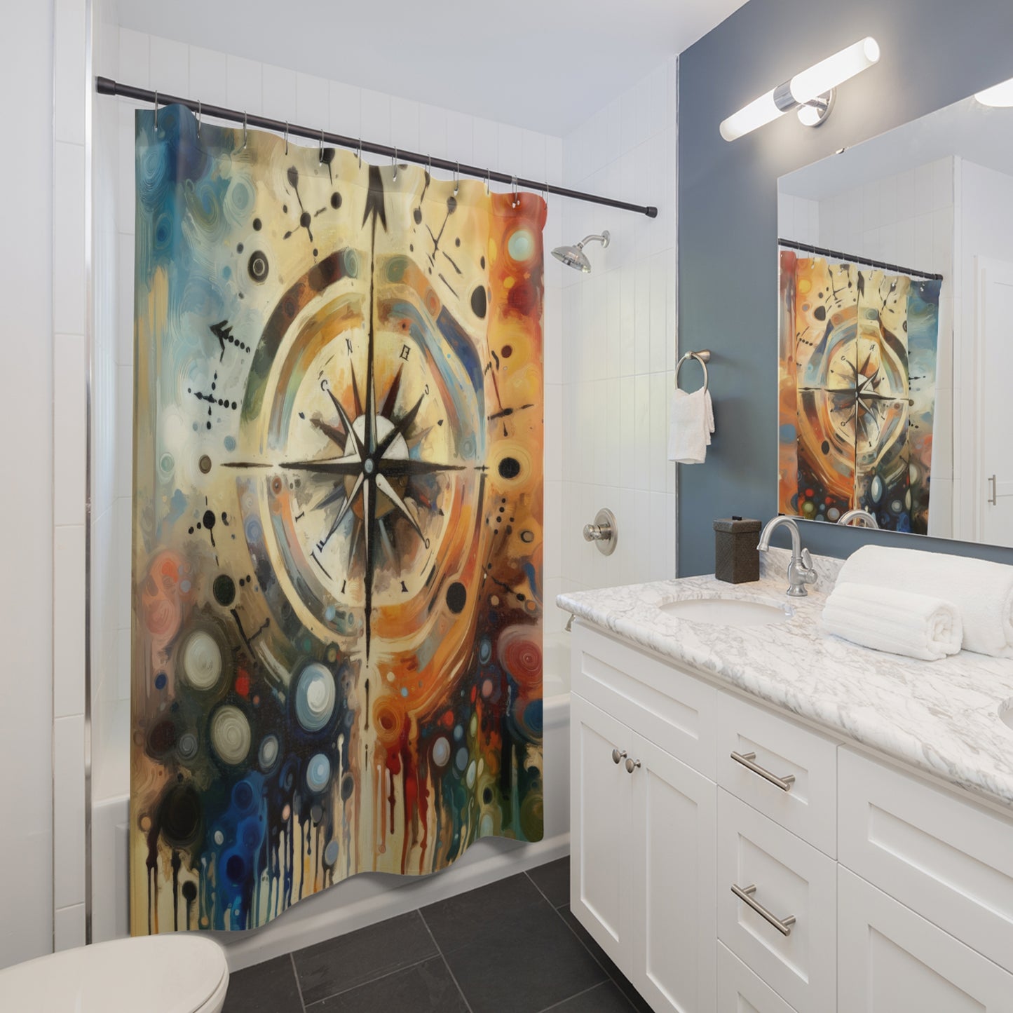 Guidance Abstract Compass Shower Curtains