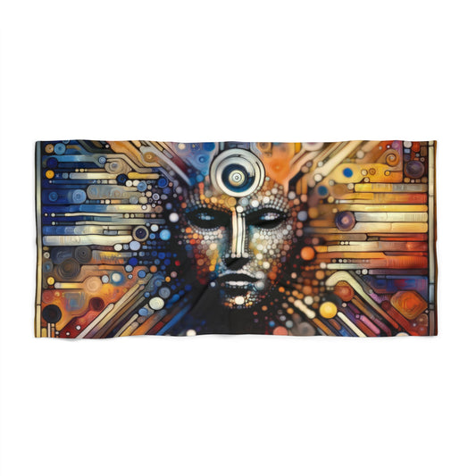 Digital Rhythm Tapestry Beach Towel