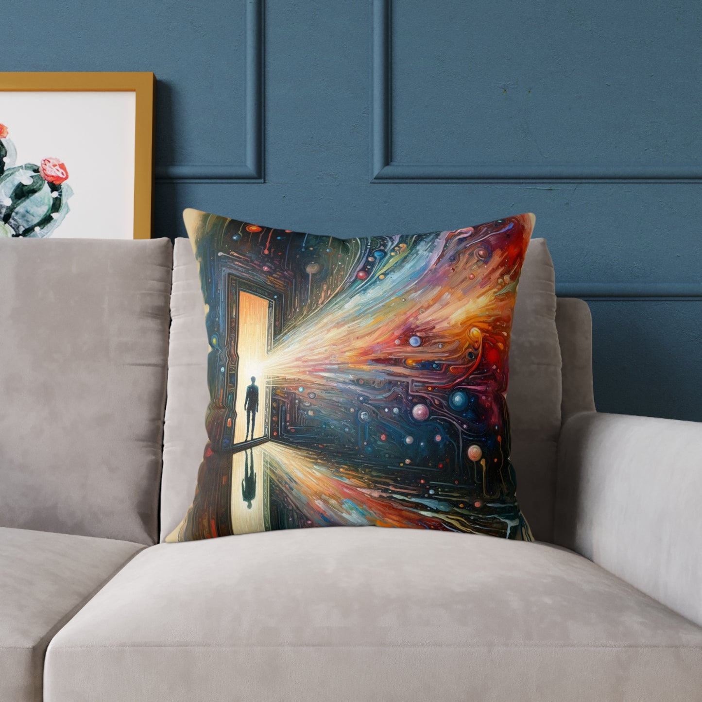 Mirror Wholeness Tachism Spun Polyester Pillow