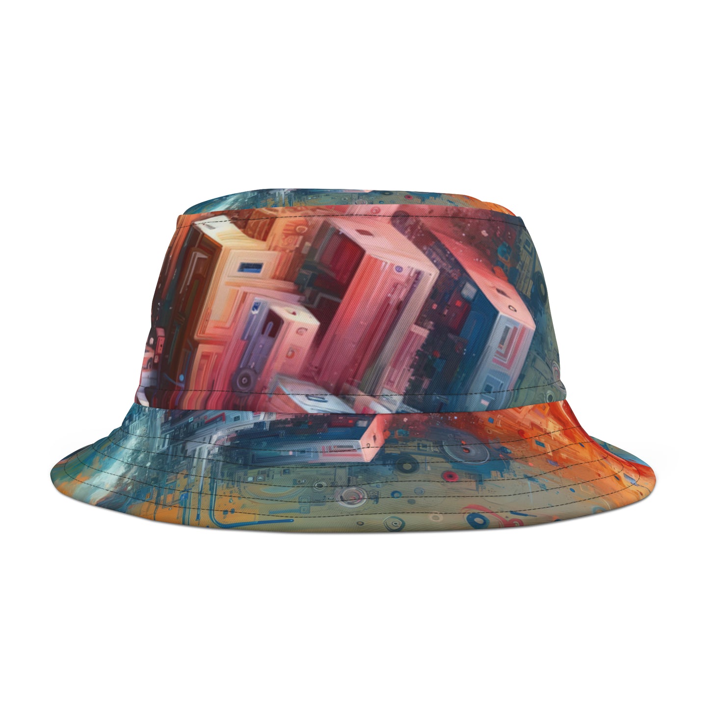 Digital Harmony Tachism Bucket Hat (AOP)