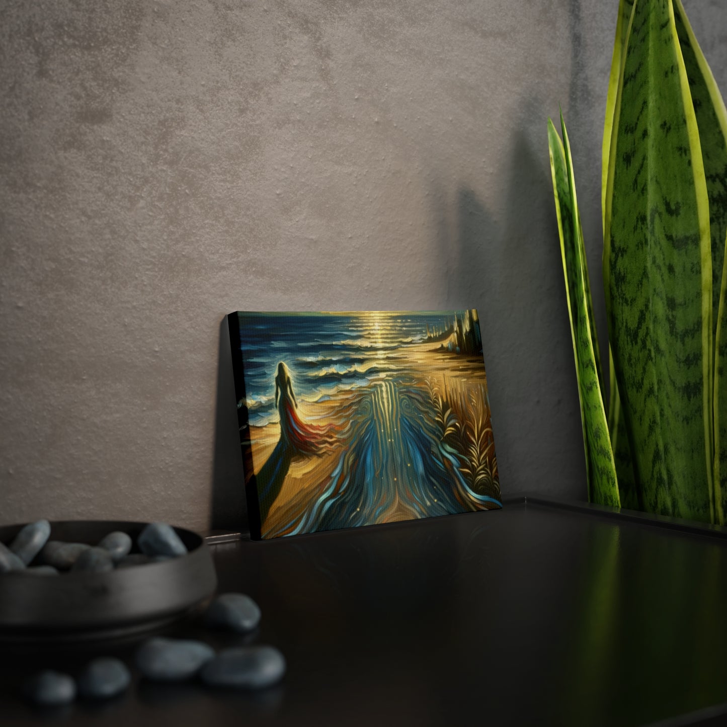 Solitary Evening Departure Canvas Photo Tile