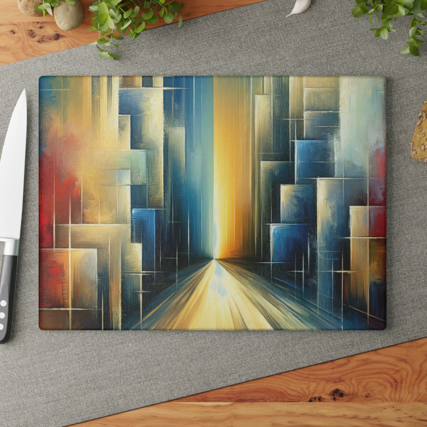 Echoes Dissolving Light Glass Cutting Board