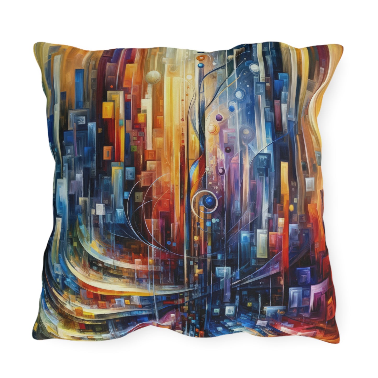 Symphonic Glass Resonance Outdoor Pillows