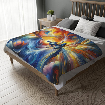 Techno Spiritual Synthesis Velveteen Microfiber Blanket (Two-sided print)