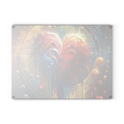 Unified Heart Reflections Glass Cutting Board