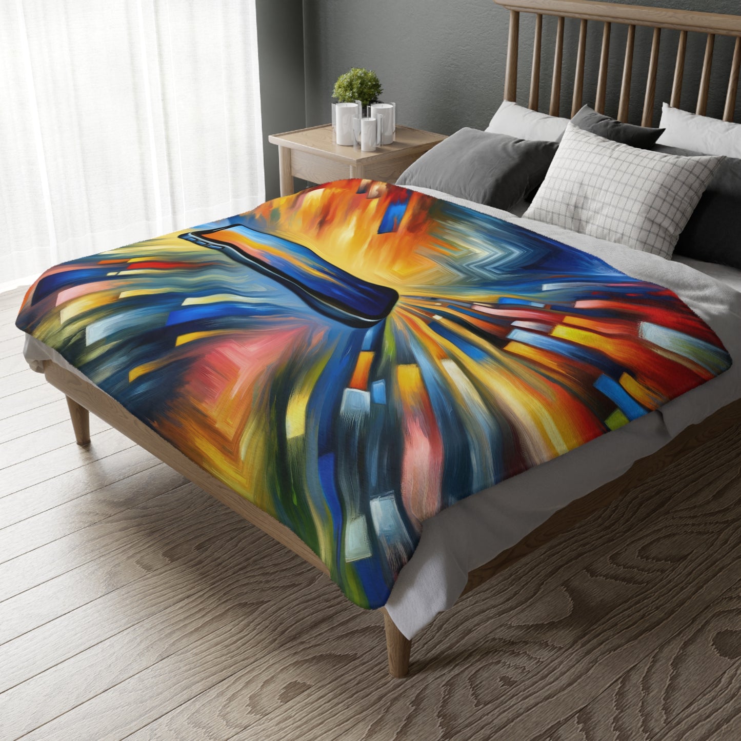 Connectivity Beacon Dichotomy Velveteen Microfiber Blanket (Two-sided print)