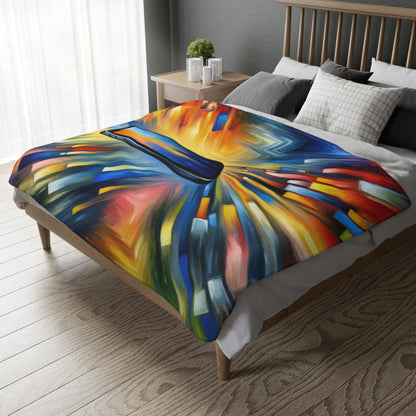 Connectivity Beacon Dichotomy Velveteen Microfiber Blanket (Two-sided print)