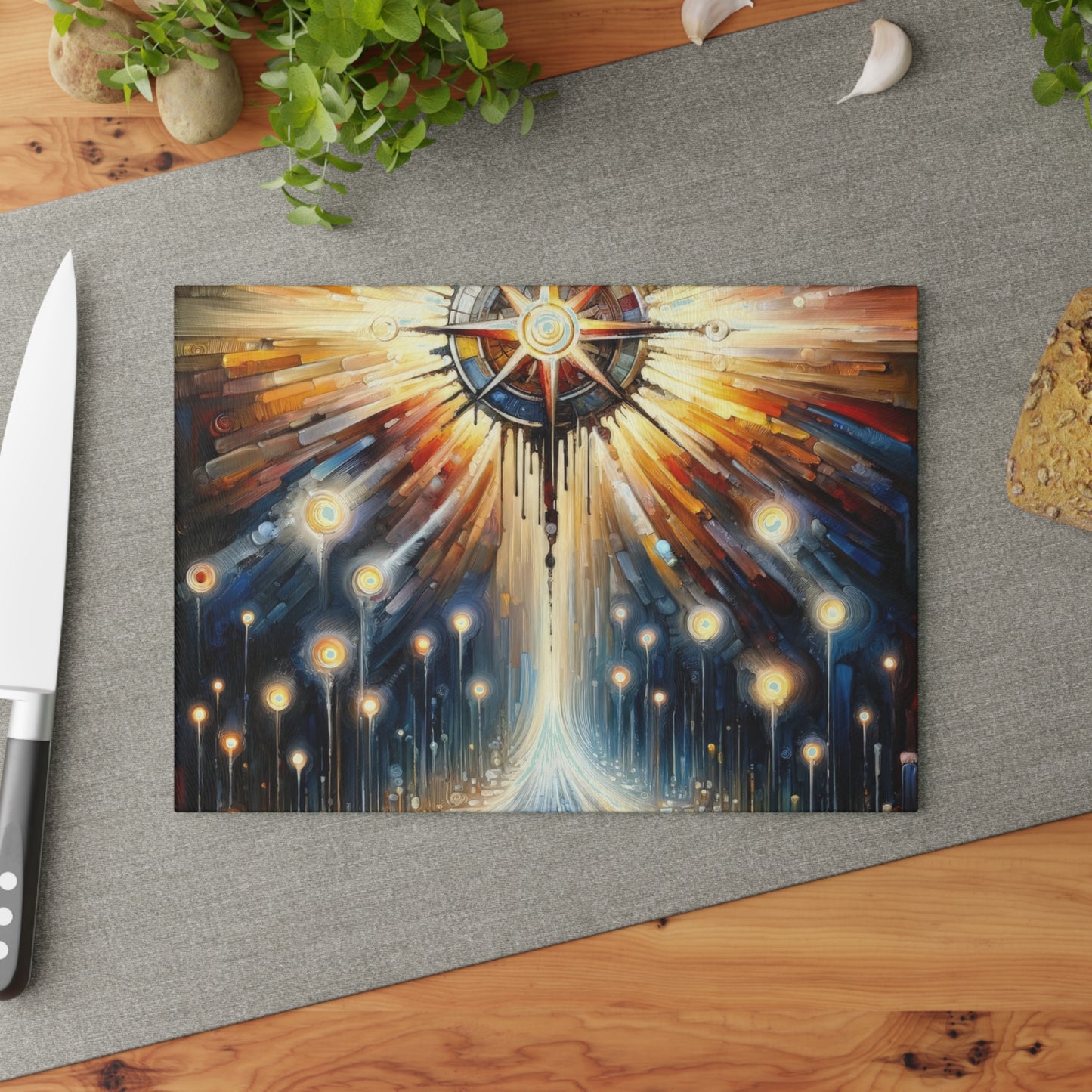 Wisdom Compass Journey Glass Cutting Board